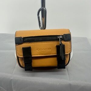 COACH Micro Track key Fob Chain Bag Charm Mini Bag Leather